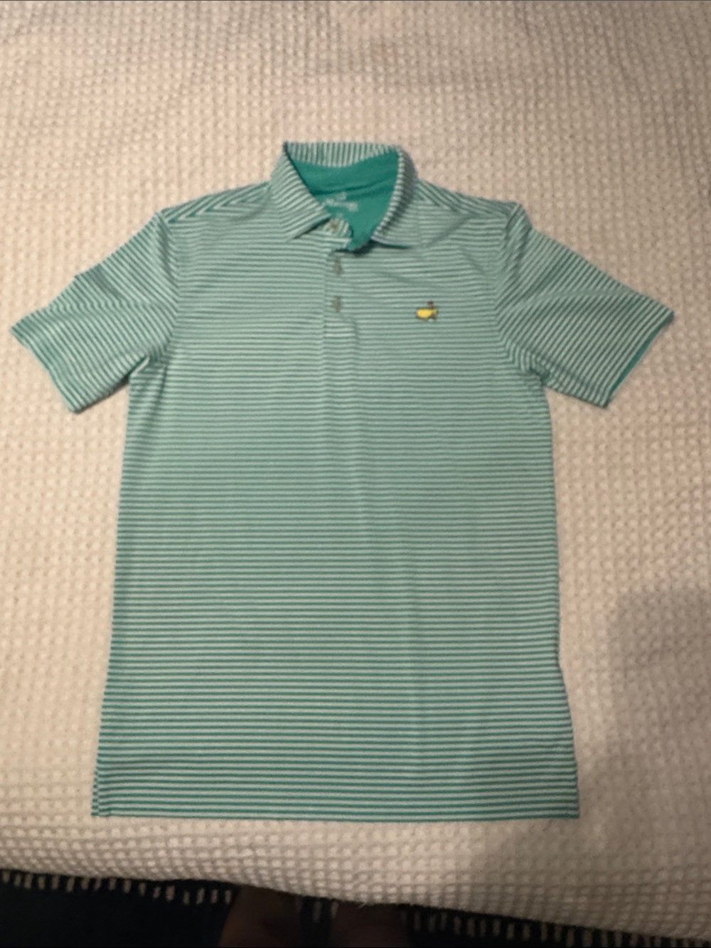 Masters Mint Green Striped Polo Shirt- like new